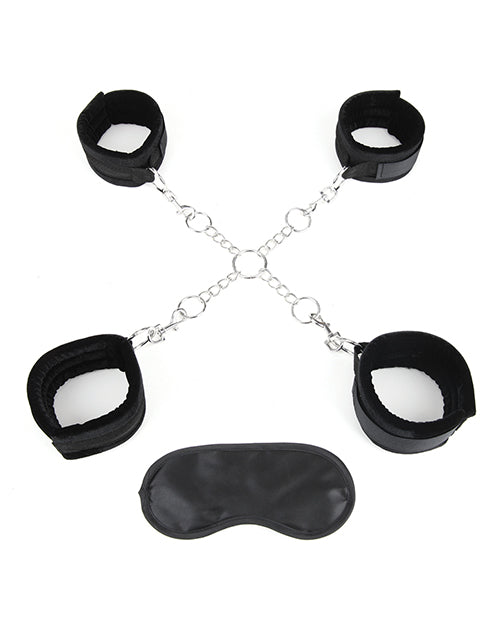 Lux Fetish Deluxe Chain Hogtie w/4 Universal Soft Restraint Cuffs by Electric Eel INC