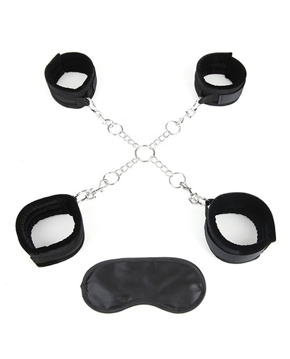 Lux Fetish Deluxe Chain Hogtie w/4 Universal Soft Restraint Cuffs by Electric Eel INC