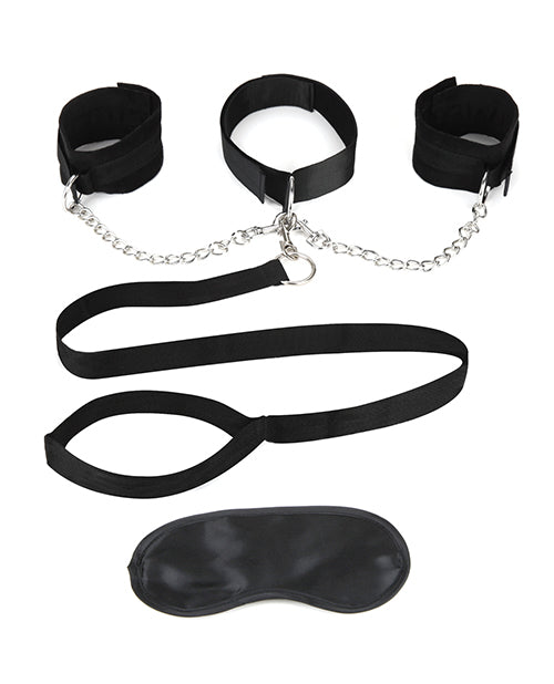 Lux Fetish Collar Cuffs & Leash Set - Removable by Electric Eel INC