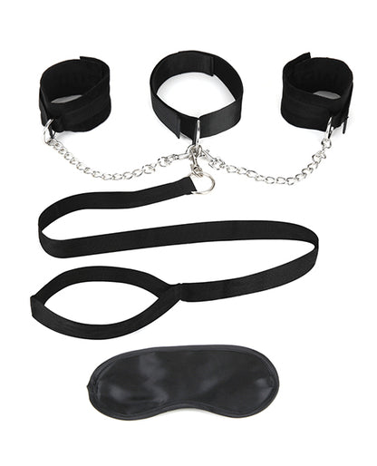 Lux Fetish Collar Cuffs & Leash Set - Removable by Electric Eel INC