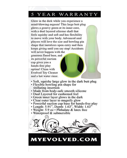 Evolved Luminous Anal Plug Large - Green by Evolved Novelties INC