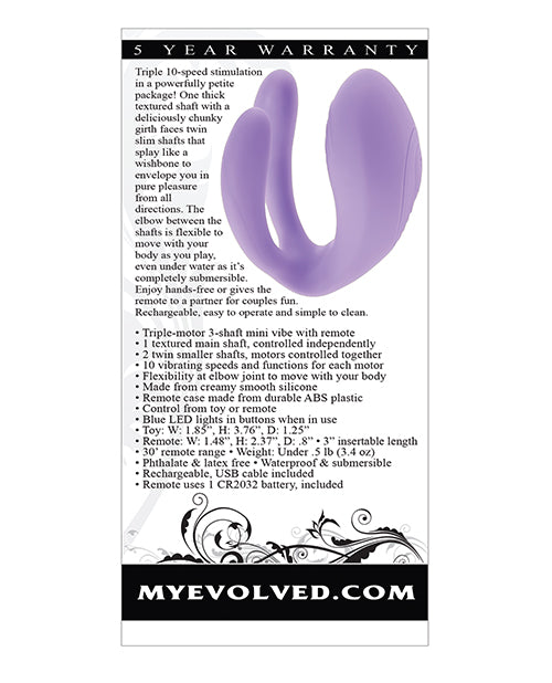 Evolved Petite Tickler Mini Vibe w/Remote - Purple by Evolved Novelties INC