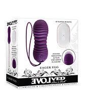 Evolved Eager Egg Vibrating & Thrusting Egg w/Remote - Purple by Evolved Novelties INC