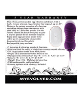 Evolved Eager Egg Vibrating & Thrusting Egg w/Remote - Purple by Evolved Novelties INC