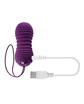 Evolved Eager Egg Vibrating & Thrusting Egg w/Remote - Purple by Evolved Novelties INC