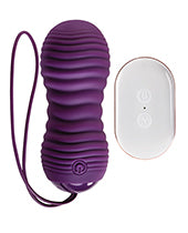Evolved Eager Egg Vibrating & Thrusting Egg w/Remote - Purple by Evolved Novelties INC