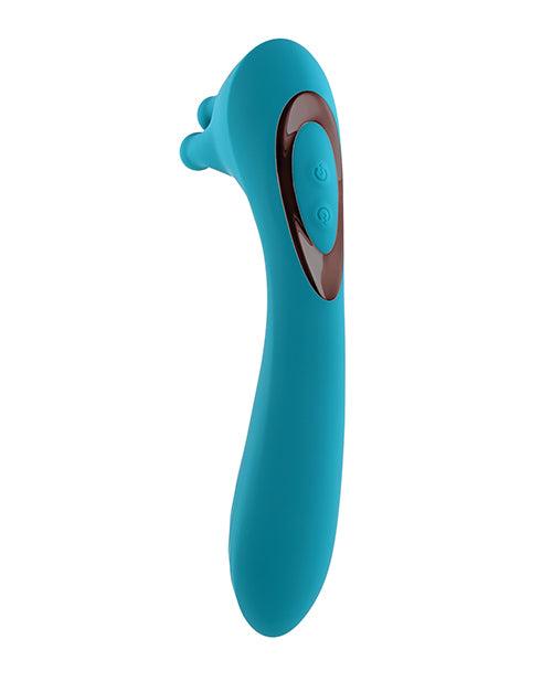 Evolved Heads or Tails Rechargeable Vibrator - Teal by Evolved Novelties INC