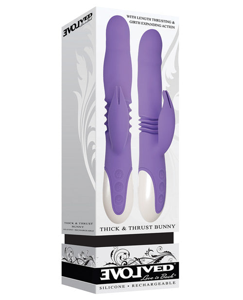 Evolved Thick & Thrust Bunny Dual Stim Rechargeable - Purple by Evolved Novelties INC