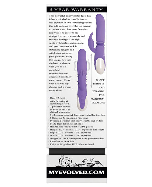 Evolved Thick & Thrust Bunny Dual Stim Rechargeable - Purple by Evolved Novelties INC