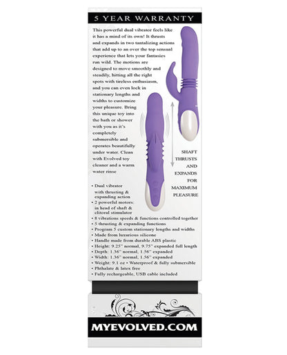 Evolved Thick & Thrust Bunny Dual Stim Rechargeable - Purple by Evolved Novelties INC