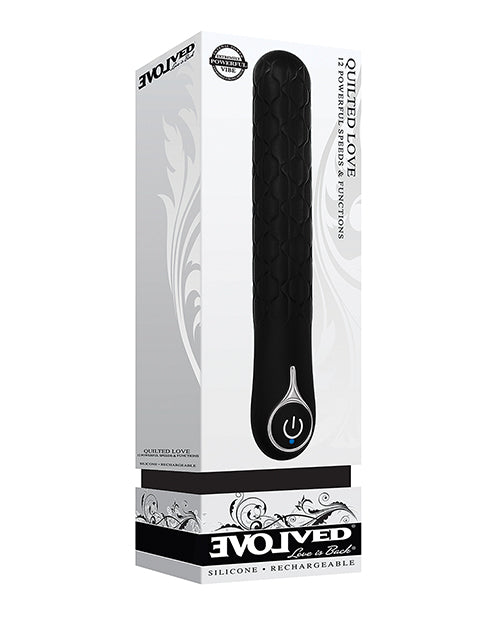 Evolved Quilted Love Rechargeable Vibrator - Black by Evolved Novelties INC