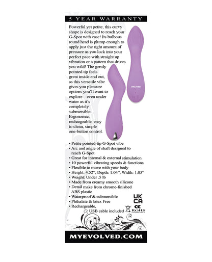 Evolved Lilac G Petite G Spot Vibe - Purple