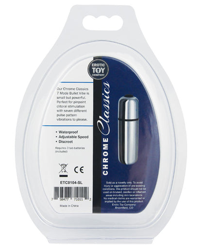 Erotic Toy Company Chrome Classics Bullet - 7 Speed