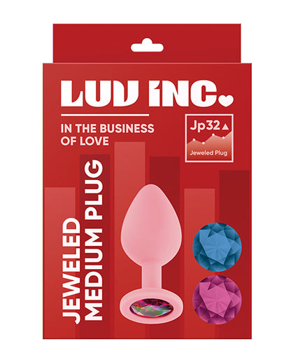 Luv Inc. Jeweled Silicone Butt Plug W/three Stones