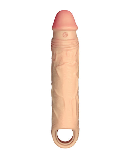 Shaft Flexskin Liquid Silicone 7.8" Vibrating Sheath - Pine