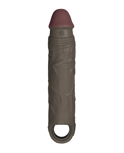 Shaft Flexskin Liquid Silicone 7.8" Vibrating Sheath - Mahogany