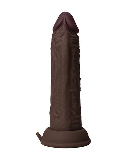 Shaft Flexskin Liquid Silicone 6.5" Vibrating Dong - Mahogany by Vvole