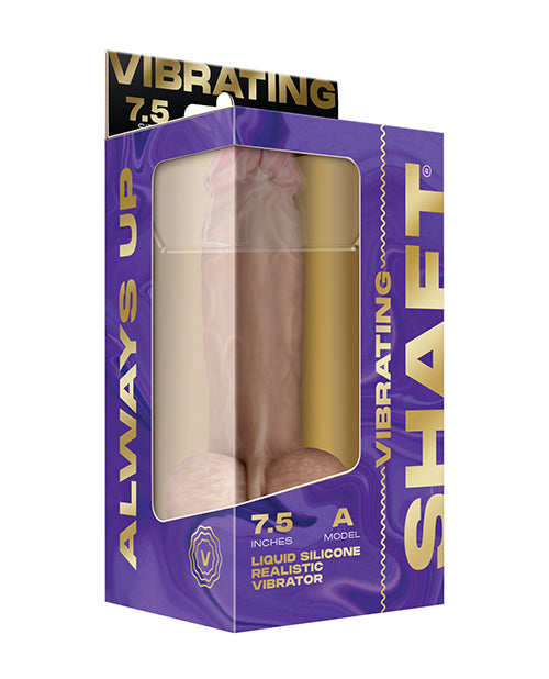 Shaft Flexskin Liquid Silicone 7.5" Vibrating Dong w/Balls - Pine by Vvole