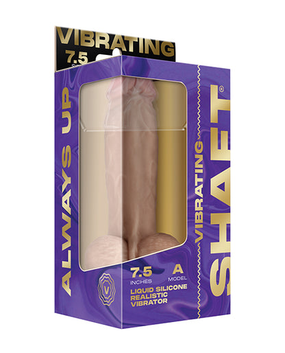 Shaft Flexskin Liquid Silicone 7.5" Vibrating Dong w/Balls - Pine by Vvole