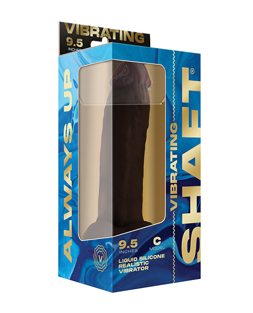 Shaft Flexskin Liquid Silicone 9.5" Vibrating Curved Dong w/Balls - Mahogany by Vvole