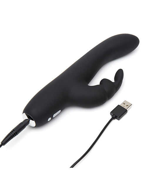 Fifty Shades of Grey Greedy Girl Rechargeable Slimline Rabbit Vibrator - Black