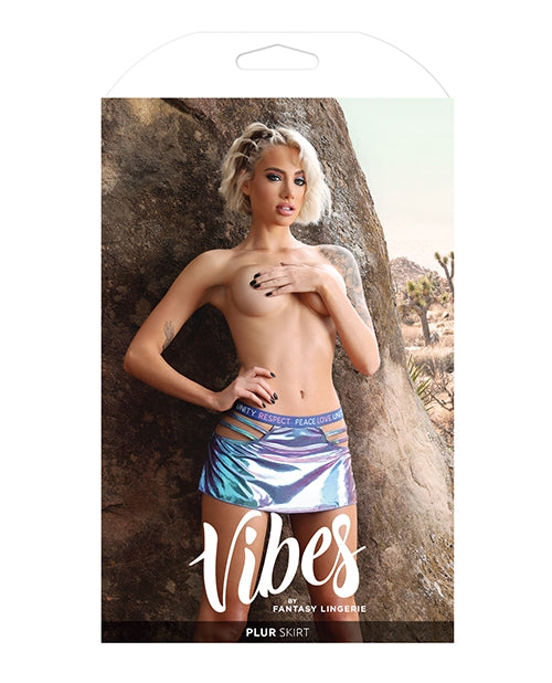 Vibes Plur Skater Skirt Iridescent