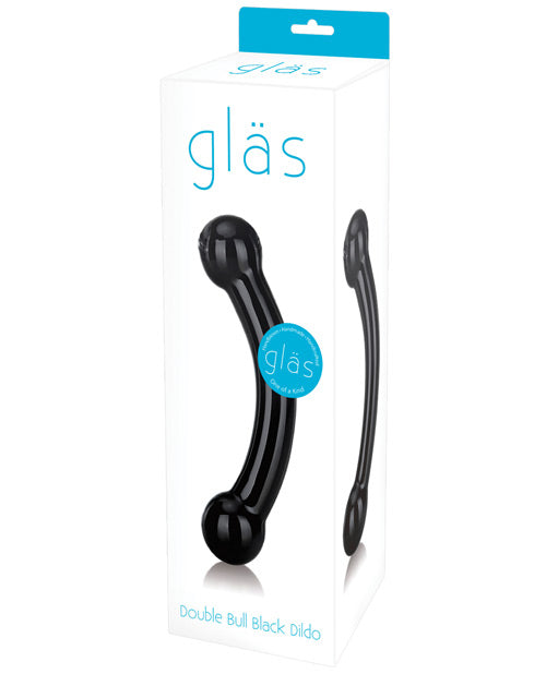 Glas Double Bull Glass Dildo - Black by Electric Eel INC