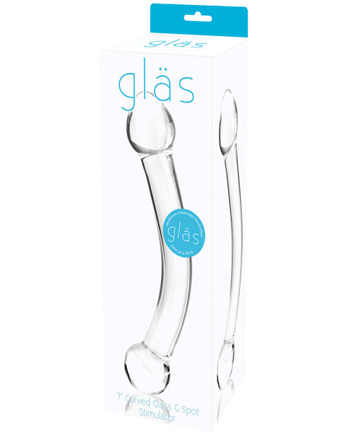 Glas 7" Curved Glass G Spot Stimulator - Clear by Electric Eel INC