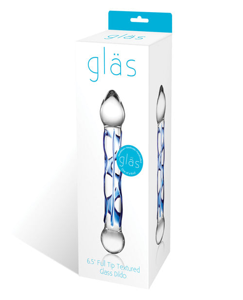Glas 6.5" Tip Textured Glass Dildo by Electric Eel INC