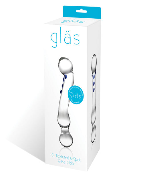 Glas 6" Textured G-Spot Glass Dildo by Electric Eel INC