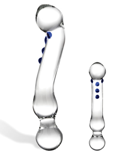 Glas 6" Textured G-Spot Glass Dildo by Electric Eel INC