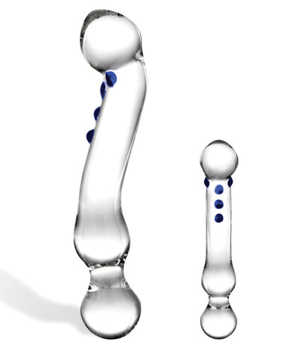 Glas 6" Textured G-Spot Glass Dildo by Electric Eel INC