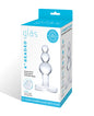 Glas 4" Beaded Glass Butt Plug w/Tapered Base - Clear by Electric Eel INC