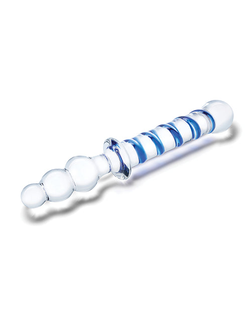 Glas 10" Twister Dual Ended Dildo - Blue