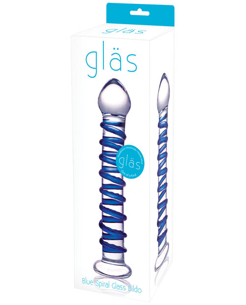 Glas Spiral Glass Dildo - Blue by Electric Eel INC