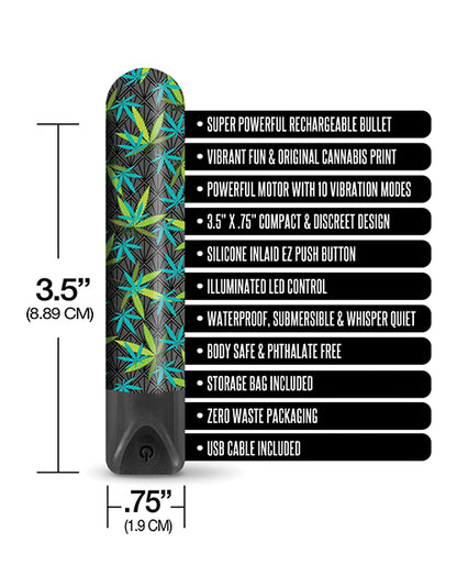 Buzzed 3.5" Rechargeable Bullet - Canna Queen Black