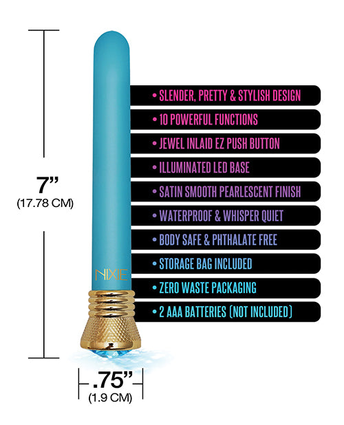 Nixie Mystic Wave Satin Classic Vibe - 10 Function Aquamarine by Global Novelties LLC