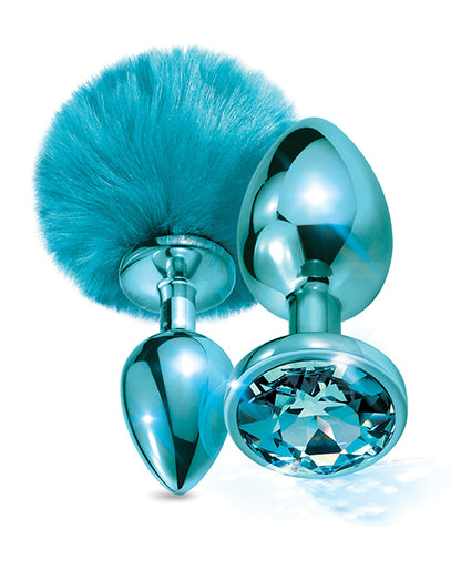 Nixie Metal Butt Plug Set W/jewel Inlaid & Pom Pom by Global Novelties LLC