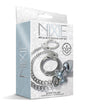 Nixie Metal Butt Plug w/Inlaid Jewel & Fur Cuff Set - Silver Metallic