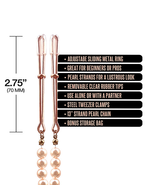 Nixie Pearl Drop Tweezer Nipple Clamps by Global Novelties LLC