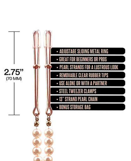 Nixie Pearl Drop Tweezer Nipple Clamps by Global Novelties LLC