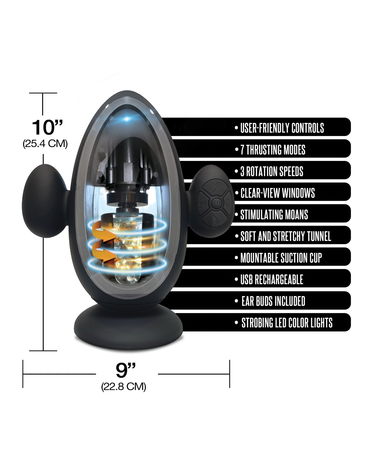 MSTR B8 Blast Off Automatic Thrusting & Vibrating Stroker by Global Novelties LLC
