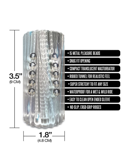 MSTR B8 Balls to the Wall Clear-View Beaded Stroker - Clear by Global Novelties LLC