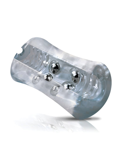 MSTR B8 Head Banger Beaded Clear-View Stroker - Clear by Global Novelties LLC