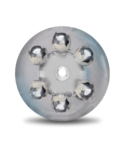 MSTR B8 Head Banger Beaded Clear-View Stroker - Clear by Global Novelties LLC