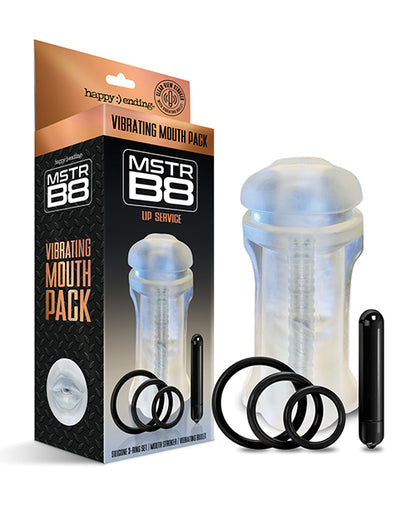 MSTR B8 Lip Service Vibrating Mouth Pack - Kit of 5 Clear by Global Novelties LLC