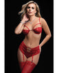 Strappy Underwire Bra, High Waist Boyshort & Stockings O/s