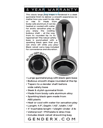 Gender X Black Pearl Plug - Black by Evolved Novelties INC