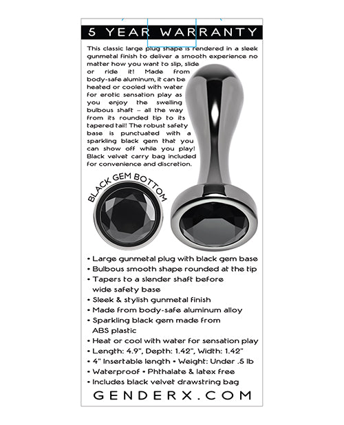Gender X Black Pearl Plug - Black by Evolved Novelties INC