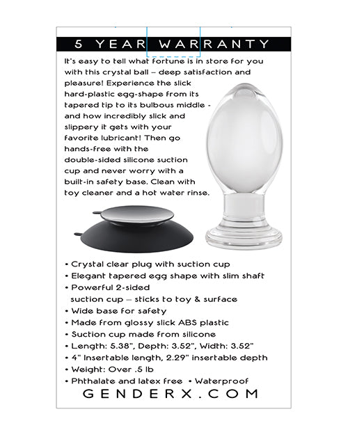 Gender X Crystal Ball Plug w/Suction Cup - Clear by Evolved Novelties INC
